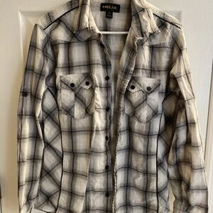 Helix Men's Plaid Jacket - Black and White